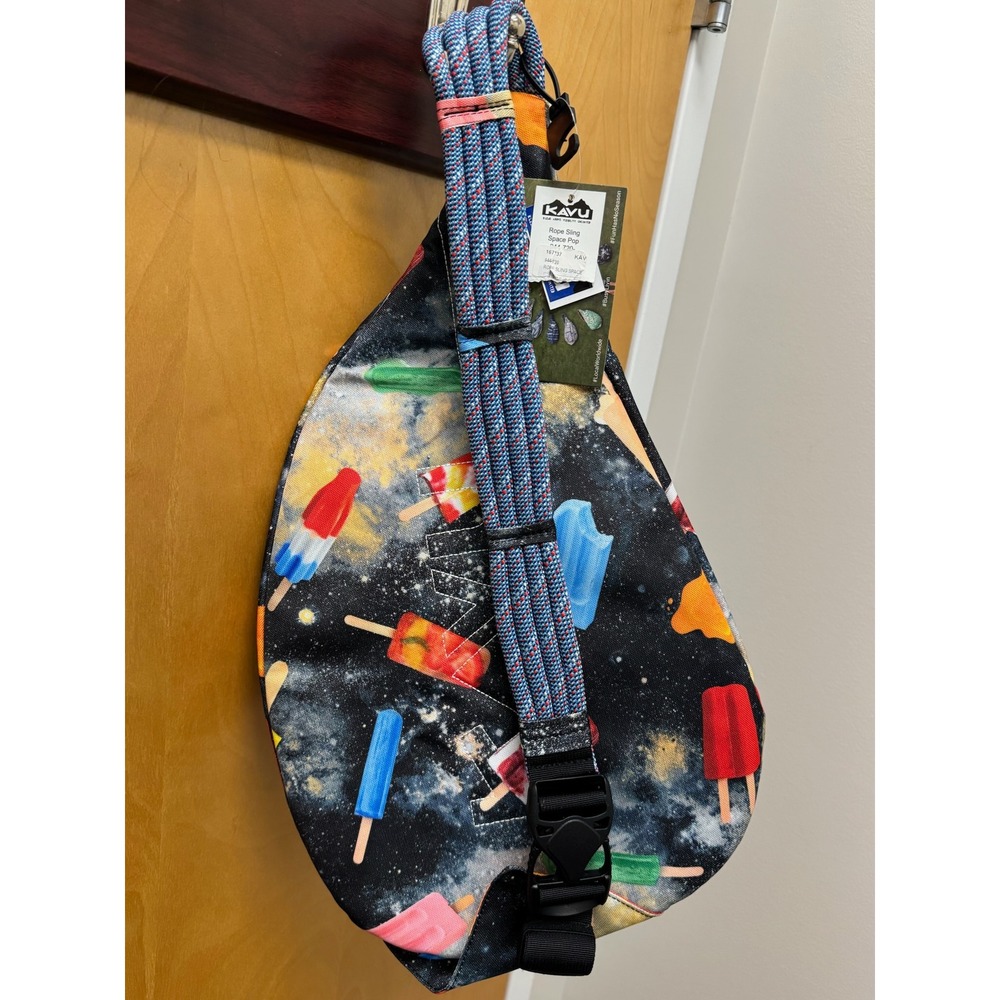 KAVU Space Pop Galaxy Popsicle Rope Sling Canvas Bag Crossbody Backpack NWT - Picture 14 of 14